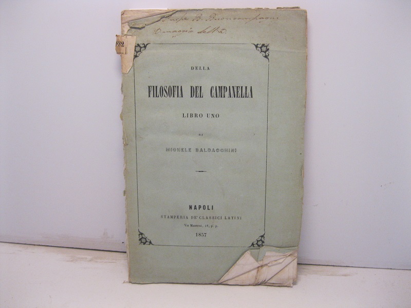 Della filosofia del Campanella. Libro uno